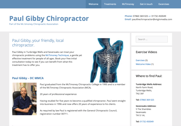 Paul Gibby Chiropractor - Tunbridge Wells, Kent